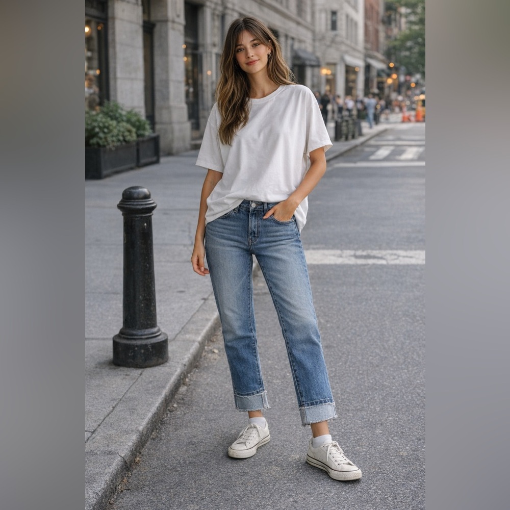 7 For All Mankind Light Blue Straight Leg Jeans
A8